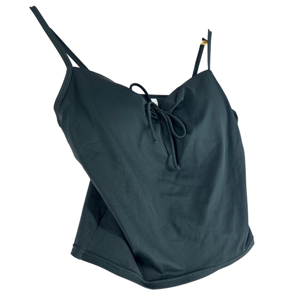 Victorias Secret Black Tie Front Minimalist Tankini SwimTop Adjustable Strap 36C - Picture 2 of 7